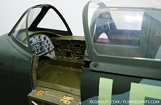 The details on the cockpit are impressive and come like this from the factory! A sliding canopy, operating pilot door and instrument panel really add to the scale look.