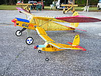 Name: Miss2_and_220.jpg
Views: 107
Size: 391.6 KB
Description: Scratch built replica of Hobby Lobby's Miss 2
 127" wingspan
AXI 5330 w/ 110amp Castle ESC
10 cell 5000 EVO (2  5 cell in series)

Flies like the Miss 2! with huge cargo bay for Roscoe, the rc skydiver!