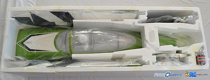 <b>Fuselage, wings, canopy and tail were in the bottom portion of the box.</b>